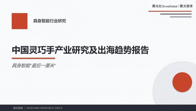 具身智能“最后一厘米”：中国灵巧手产业研究及出海趋势报告